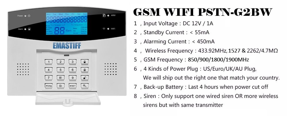 IOS Android APP Wired Wireless Home Security System