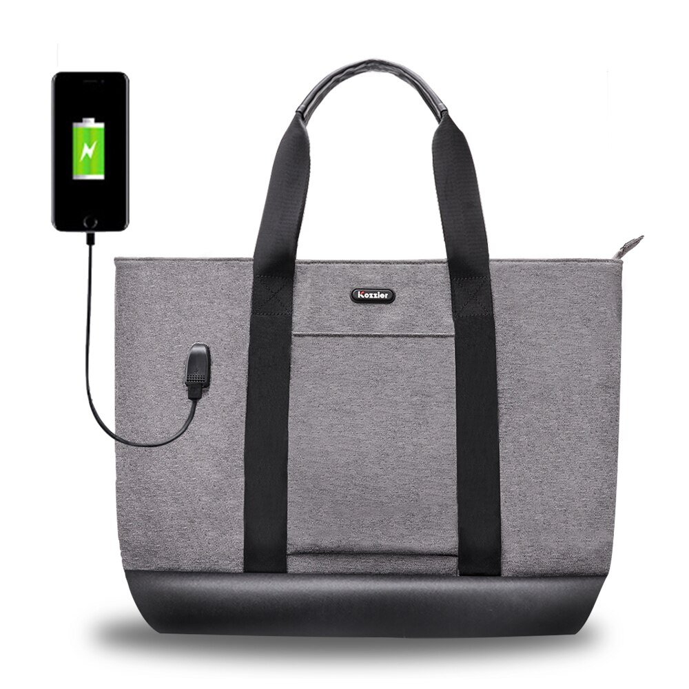 Women's Waterproof Laptop Shoulder Bag with USB Charging Port