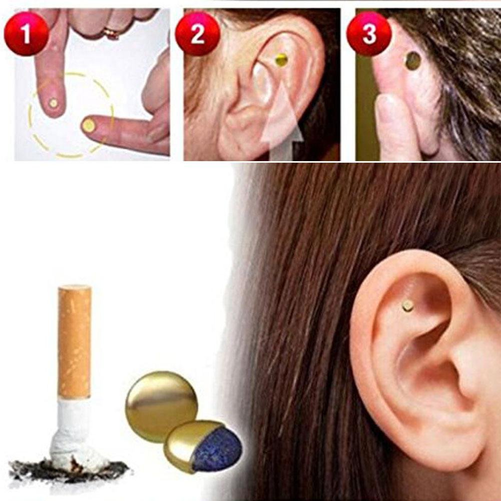 BellyLady 2Pc Magnet Auricular Quit Smoking Acupressure Patch Stop Smoking Anti Smoke Patch Not Cigarettes Smoker Health Therapy