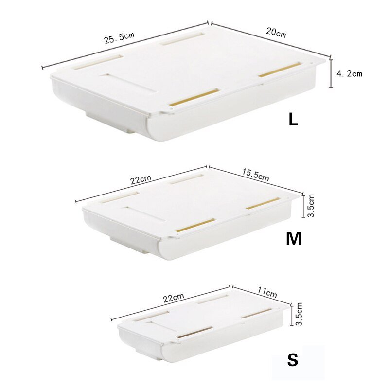 Self Stick Pencil Tray Under Desk Drawer Storage Box Hidden Stationery Organizer Stand For Pens Office Home Storage Organizer